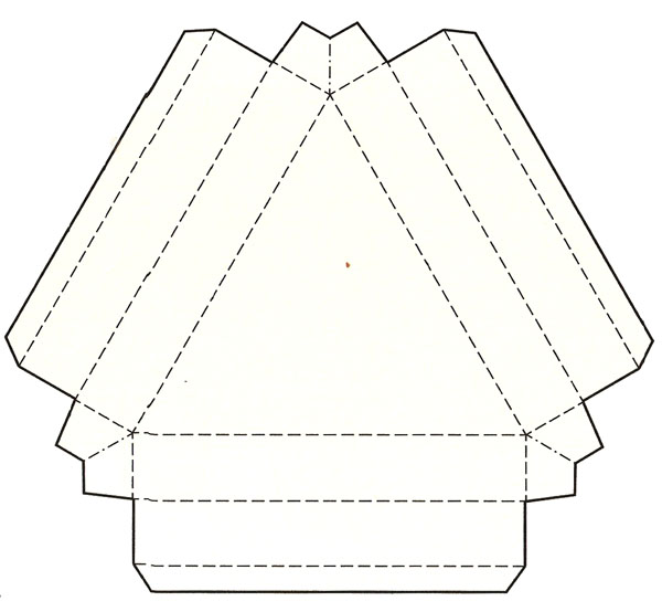 三角形盤式結(jié)構(gòu)包裝盒展開圖